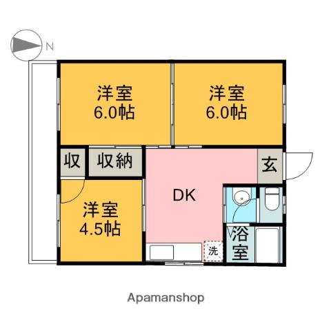 ソーラーみゆき(3DK/1階)の間取り写真