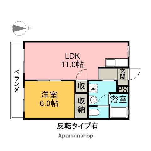 スカイプラザTS(1LDK/1階)の間取り写真