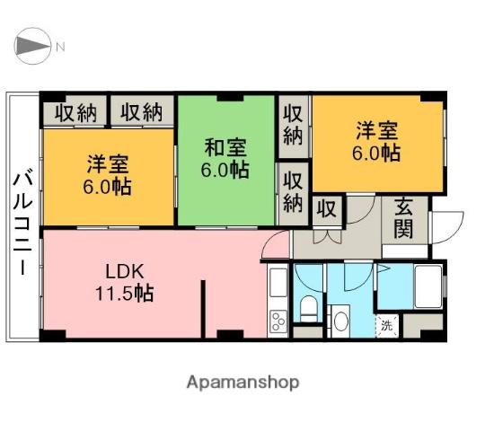 ウェルヤナックス(3LDK/2階)の間取り写真