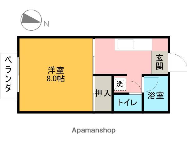 峰ハイツS(1K/1階)の間取り写真
