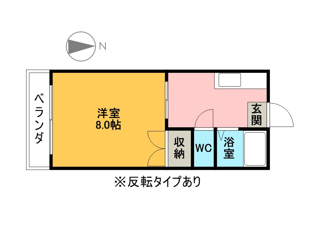 メゾンソレイユ(1K/2階)の間取り写真