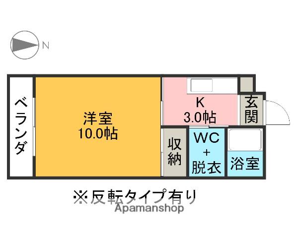 サポネットみね(1K/2階)の間取り写真