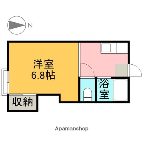 ハイツこやま峰2号棟(1K/1階)の間取り写真