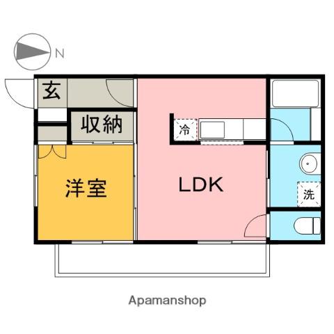 南ヶ丘ハイツ(1LDK/3階)の間取り写真