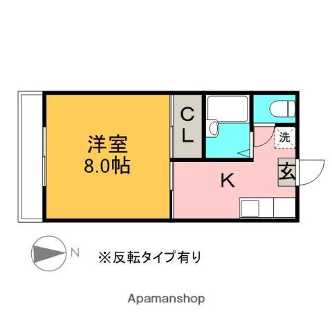 ハイツオカダ上横田(1K/1階)の間取り写真