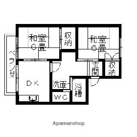 高成マンションB(2DK/2階)の間取り写真