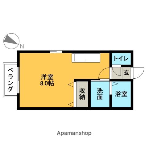 コートビレッジ若草(1DK/2階)の間取り写真