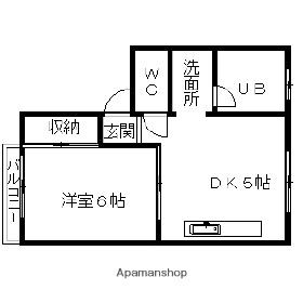 さつきハイツ3(1K/2階)の間取り写真