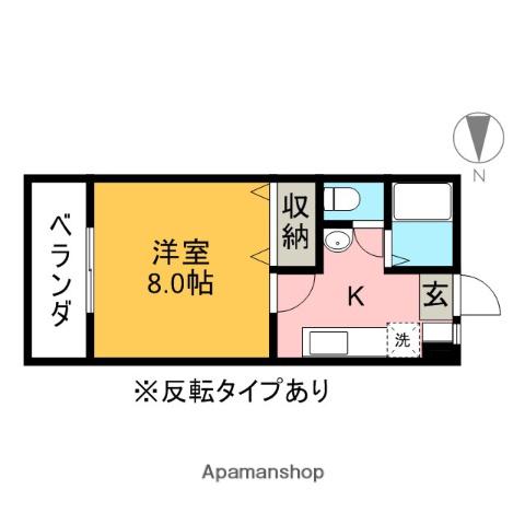 ルベール60(1K/3階)の間取り写真