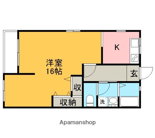 泉が丘地神コーポ(1K/3階)の間取り写真