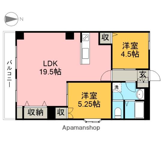 メゾン千秀(2LDK/3階)の間取り写真