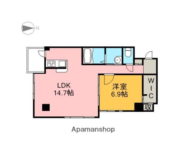 グランドアクア(1LDK/5階)の間取り写真