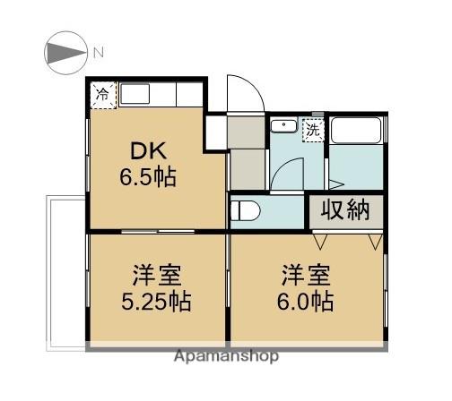 シティハイツⅡ(2DK/1階)の間取り写真