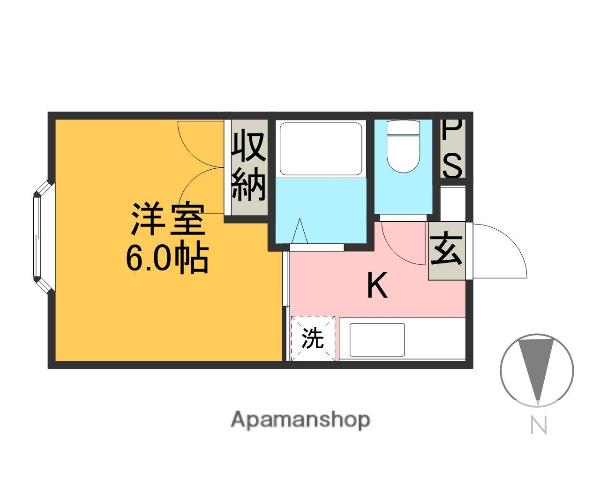 ローランハイツ(1K/2階)の間取り写真