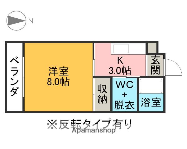 サポネットみね(1K/2階)の間取り写真