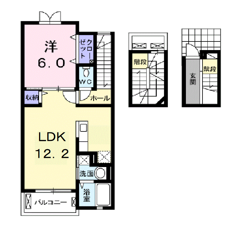PALECE NOVA(1LDK/3階)の間取り写真