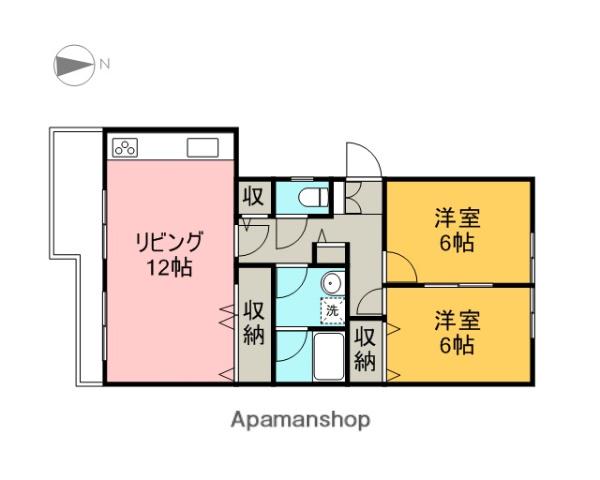 泉が丘クリーンハイツA棟(2LDK/1階)の間取り写真