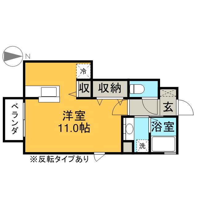 フォーゲルテラス ブラウ 2(ワンルーム/1階)の間取り写真