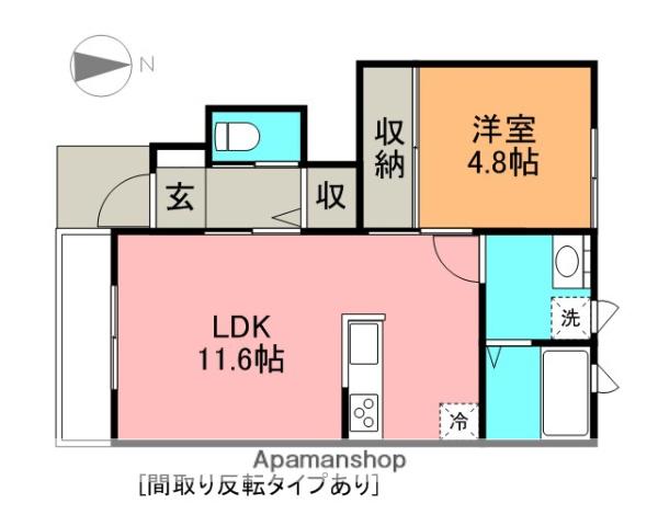 MDイーストⅡ(1LDK/1階)の間取り写真