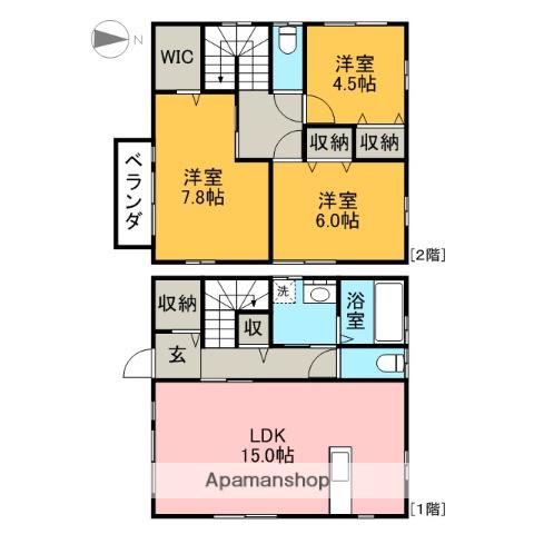 東北本線 宇都宮駅 バス乗車時間：7分 今泉町中バス停で下車 徒歩2分 2階建 築11年(3LDK)の間取り写真