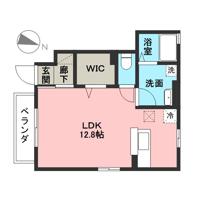 モダンコート・ウエルネス(ワンルーム/1階)の間取り写真