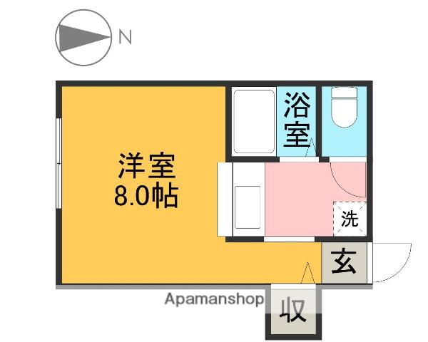 グランディサトー(ワンルーム/2階)の間取り写真