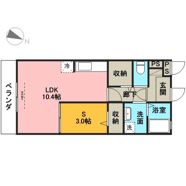 ヴィルドミールMIYUKI(1LDK/3階)の間取り写真