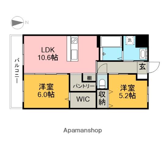 PALME (2LDK/2階)の間取り写真