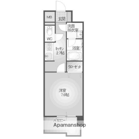 PALMS(1K/12階)の間取り写真