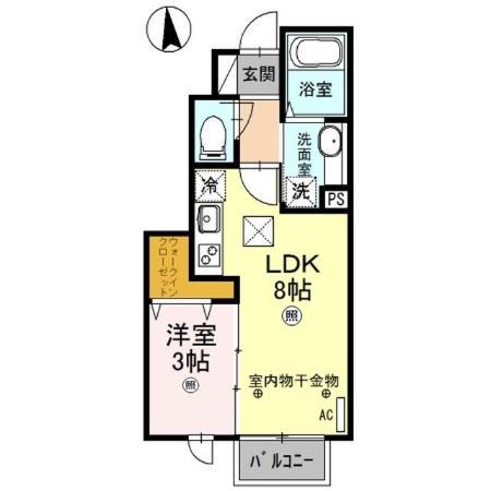 WIT TSURUTA A(1LDK/1階)の間取り写真
