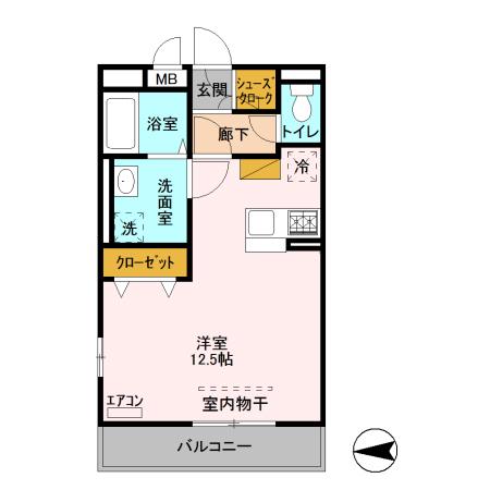 BIZ STAY 宇都宮(ワンルーム/2階)の間取り写真