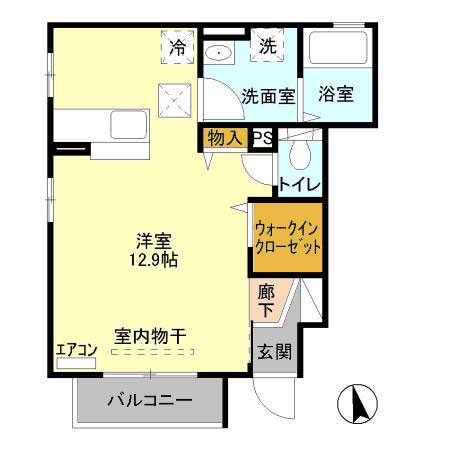 グラン パレ(ワンルーム/1階)の間取り写真