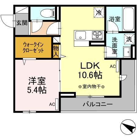 MAKES(1LDK/3階)の間取り写真