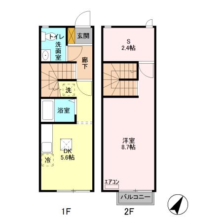 エクレール皐月(1DK)の間取り写真