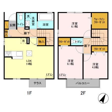 テクノヒルズ　Ｄ(3LDK)の間取り写真