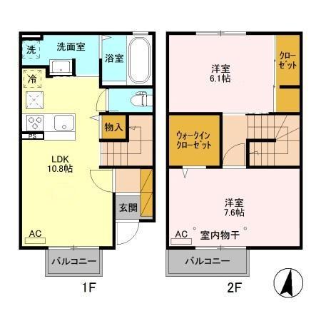 セジュールウィット・ベリーＡ(2LDK)の間取り写真