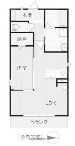 KILELE(1LDK/2階)の間取り写真