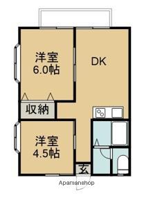 コーポアイエム(2DK/2階)の間取り写真