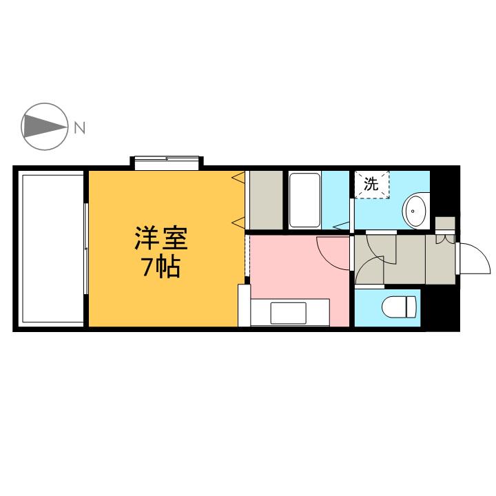 サニープレイス銀杏(ワンルーム/5階)の間取り写真