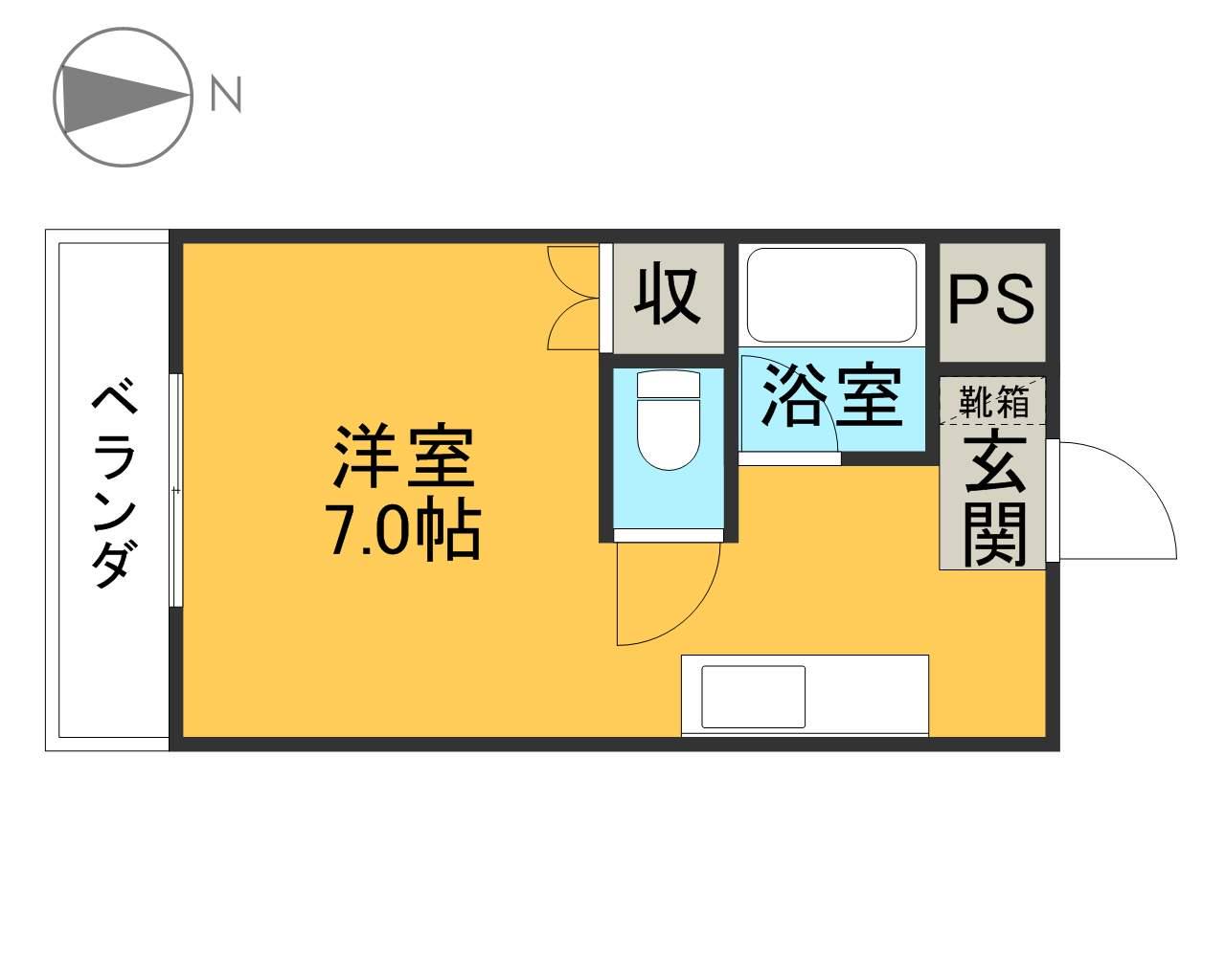 ドマーニ青山(ワンルーム/1階)の間取り写真