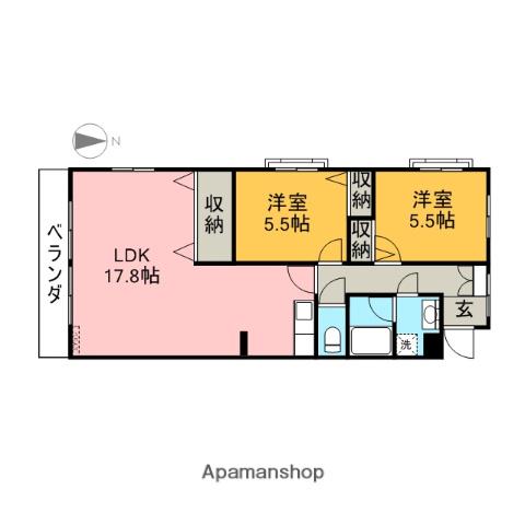 アルディエール(2LDK/3階)の間取り写真