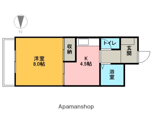パークタウン高根沢(1K/2階)の間取り写真