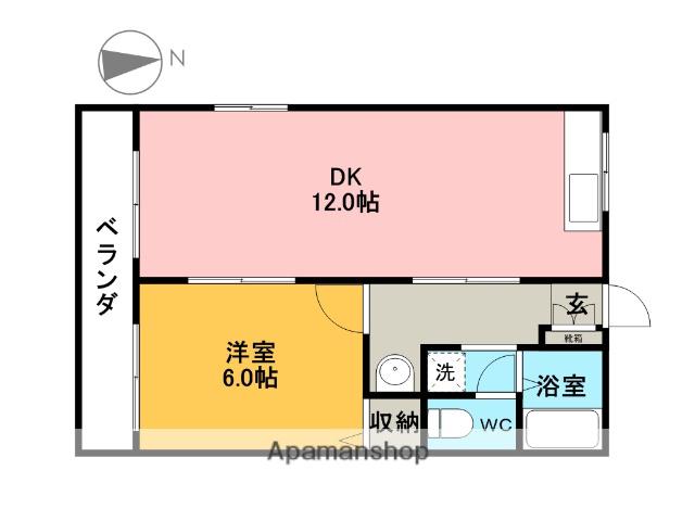 ファミールU(1LDK/1階)の間取り写真