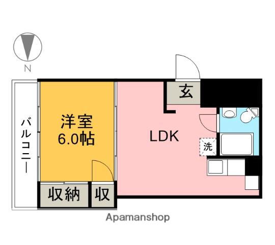 チサンマンション宇都宮第3(1LDK/2階)の間取り写真