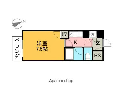 プレジール桜(1K/8階)の間取り写真