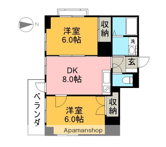 プレジール桜(2DK/3階)の間取り写真