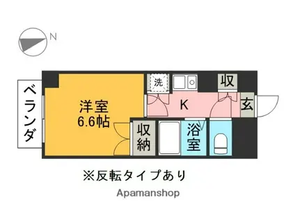 プレジール桜(1K/9階)の間取り写真