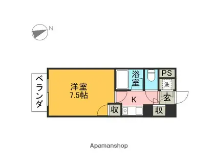 プレジール桜(1K/6階)の間取り写真