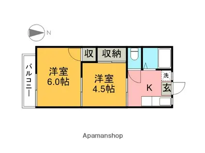 和気ハイツA(2K/2階)の間取り写真