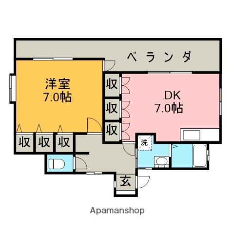 メゾネット島田(2DK/2階)の間取り写真
